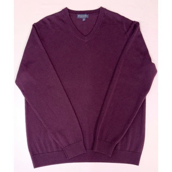 Hart Schaffner Marx Other - Hart Schaffner Marx Sweater Mens Large Purple Extra Fine Merino Wool V Neck